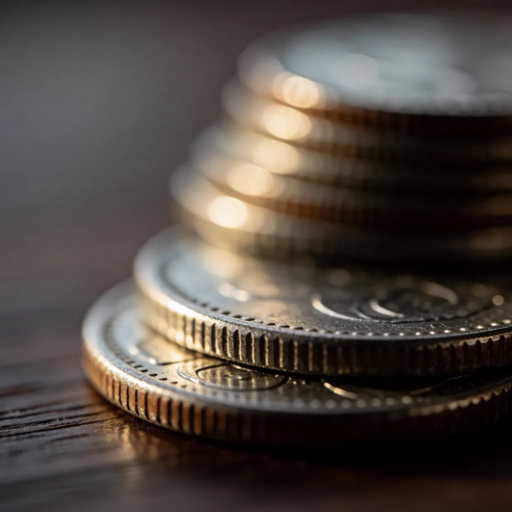 Detalle de moneda y texturas financieras
